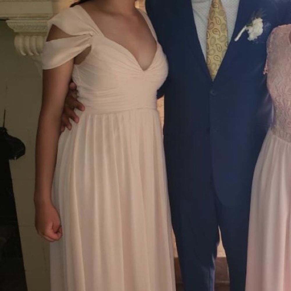 Blush Pink Floor Length Bridesmaid Dress (LuLu’s)